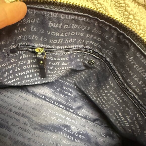 kate spade new york Crossbody Bag Navy w/ Pale Pink Dots Preloved - Picture 8 of 16